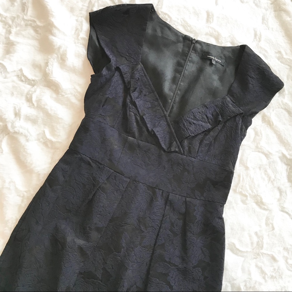 Nanette Lapore Damask Dynasty Blue on Black Dress